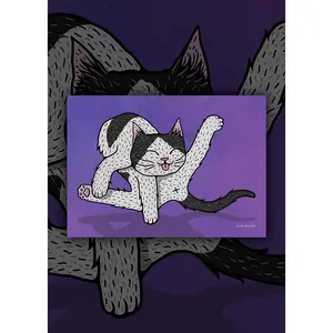Butt Licking Cat Art Print