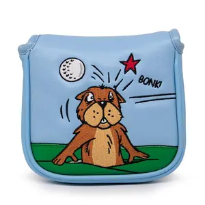 BONK! Mallet Putter Cover Sweet Style Soft Feel Hole-in-One Fit Premium Faux Leather Magnetic Closure Water-Resistant Golf Bag Accessory