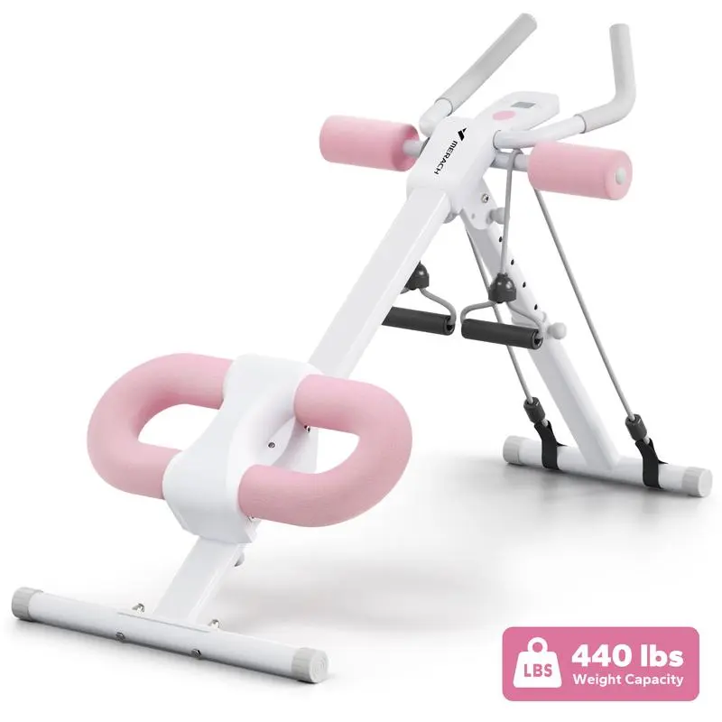 Dual Track Adjustable Ab Trainer Machine with LCD Monitor, Core & Waist Shaper at Home Gym for Women, Foldable Exercise Machine for abs, Arm, Leg, Buttocks Shaper, Workout Equipment, TikTokShopBlackFriday