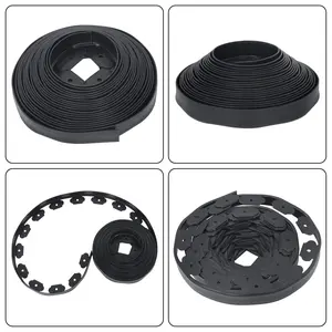 Garden Edge Lawn Grass Stone Isolation Strip 1.5 Inches High 46 Feet Long with 28 8 Inch Anchoring Spikes Black Durable Flexible Landscaping Kit
