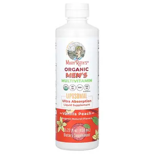 MaryRuth's Organic Men's Multivitamin Liposomal, Vanilla Peach, 15.22 fl oz (450 ml)