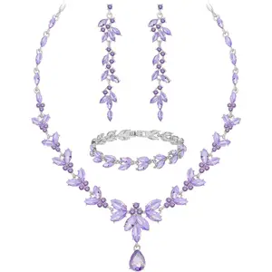 Wedding  Sets for Bride Bridesmaid Bridal  Set for Women Wedding  Necklace Earrings Bracelet Set for Party Prom
