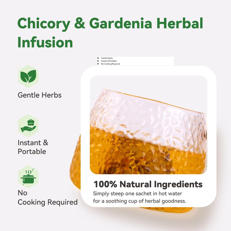 Chicory 1 and Gardenia Herbal Tea Ready to Eat Convenient | Orange Peel & Chrysanthemum – Cool Relief from Heat| 12 Tea Bags Natural Ingredients Brewed