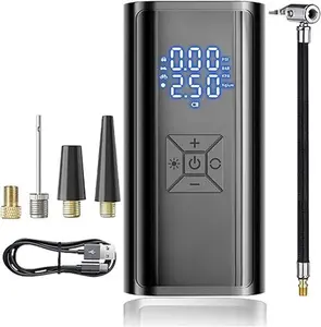 Tire Inflator Portable Air Compressor, 2X & 150PSI Faster Inflation Portable Air Pump with LED Light & Digital Pressure Gauge, Tire Pump for Car, Motorcycle, Bicycle, Ball