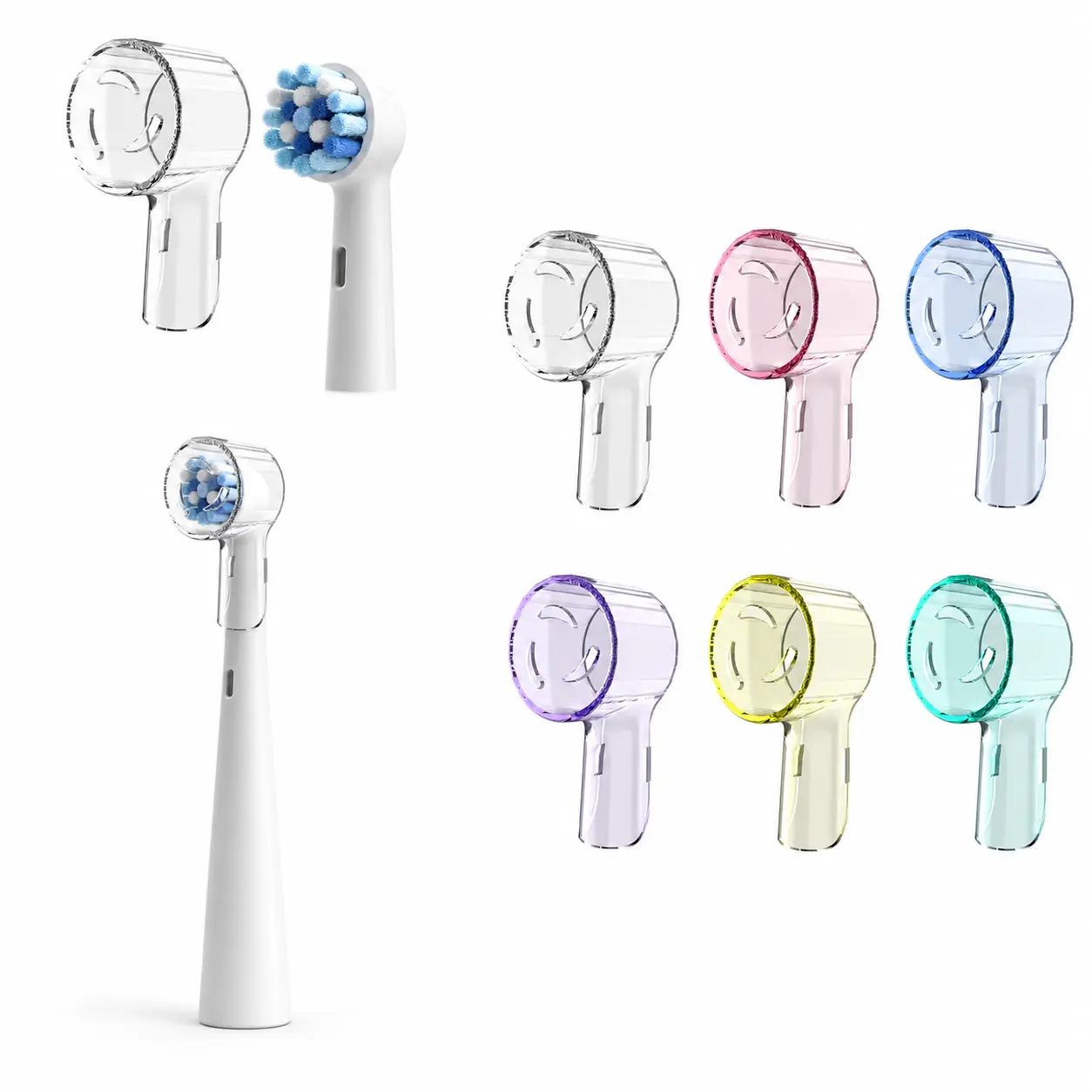 6 Pack Toothbrush Cover, Travel Toothbrush Head Covers Heads Dustproof Cover Compatible with Oral B, Fits for Oral-B iO Series, Pro 1000, 1500, 5000, 7500 Electric Toothbrush, Protects Brush Head and Convenient Travel