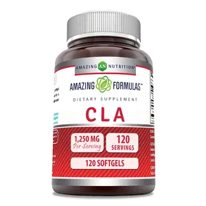 Amazing Formulas CLA Supplement | 1250 Mg per Serving | 120 Softgels | Non-GMO | Gluten-Free | Made in USA