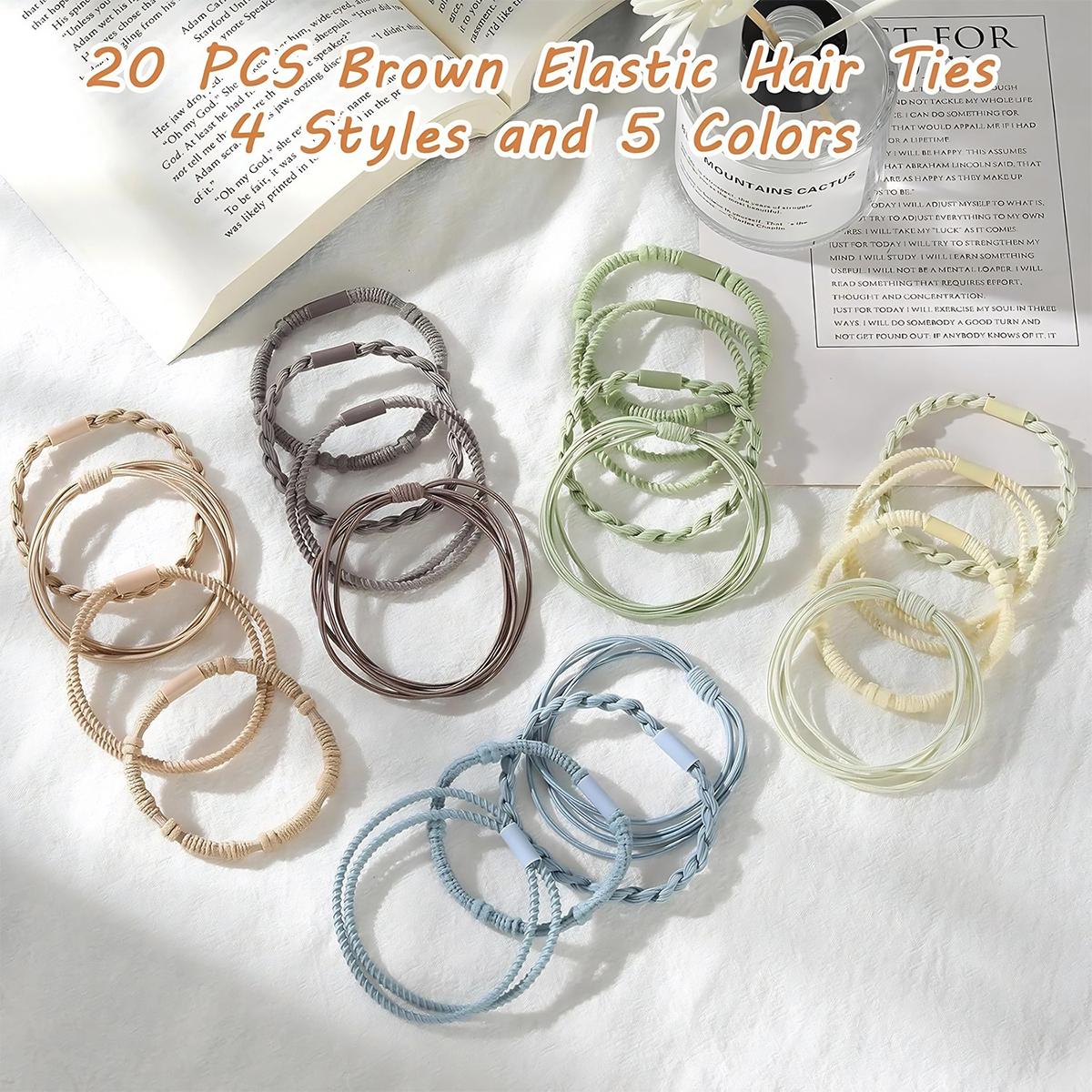 Boho Style Hair Tie (20pcs), Minimalist Hair Accessories Set, Suitable for Thick Hair, Fashion Hair Accessories for Party & Daily Wear, Hair Rubber Bands