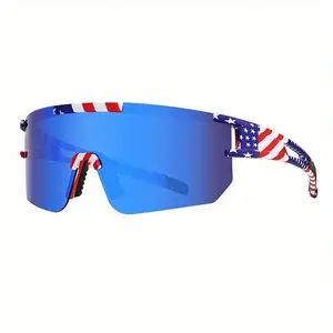 Patriotic American Flag Fashion Sports Sunglasses, Ideal for Summer Adventures, Beach Days, 4th of July Parties, Look Cool in Style