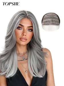 Elegant Long Curly Lace Wig, Breathable Hand-Woven Hair, Natural Look, Suitable for All Occasions, Medium Length, No Bangs, Glueless Curly Wig, Natural Looking Wig