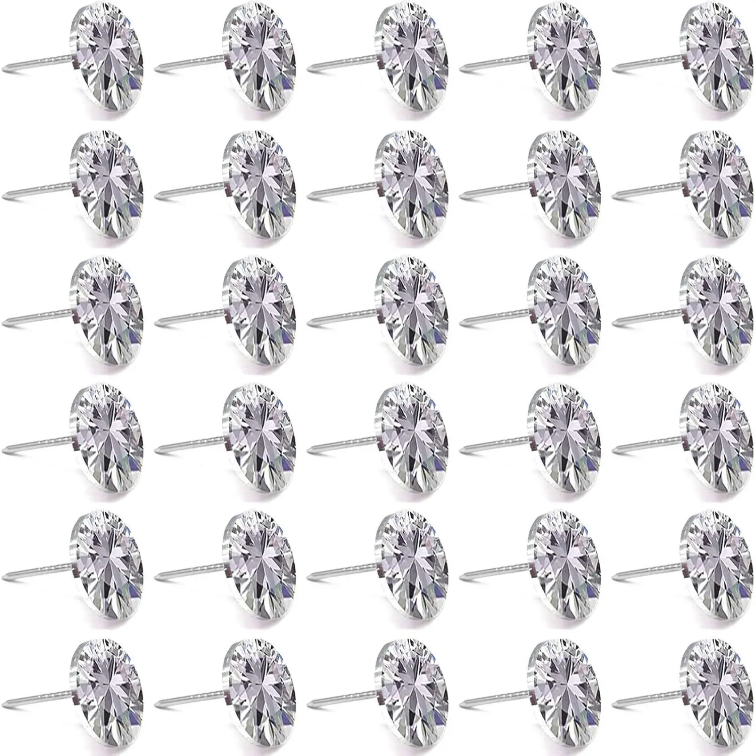 30 count 25mm Rhinestone Sew Buttons  Clear  Upholstery Nails, Rhinestone Tacks Sofa Headboard Nails Sew Buttons Tack, Furniture Tacks Sofa Wall DIY Crafts Decoration