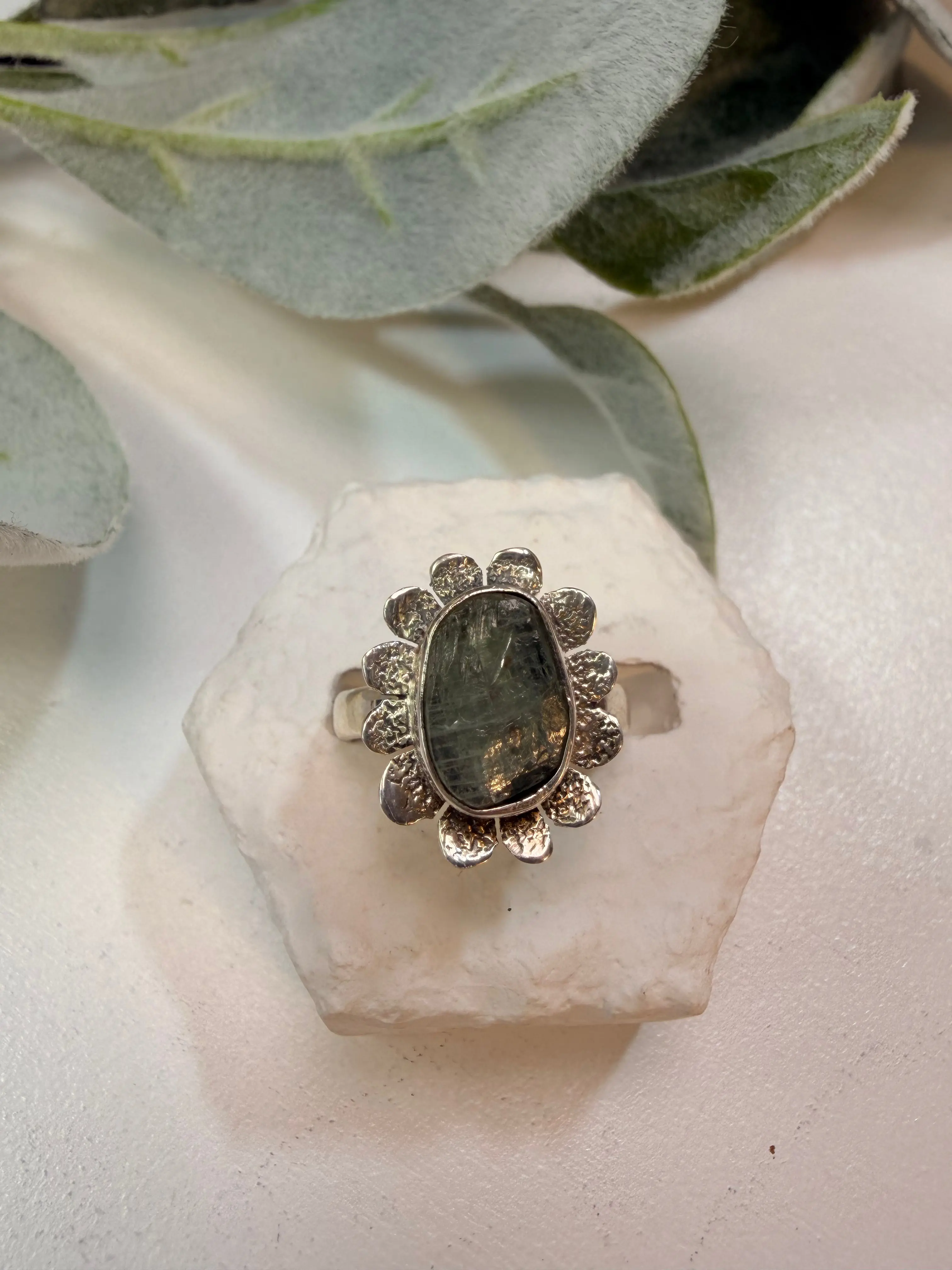 54 Natural Aquamarine Ring Sz 7
