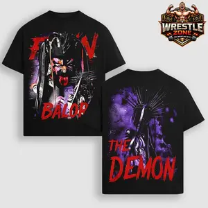 [WWE] Finn Balor The Demon Wrestling Graphic T-Shirt, WWE Demon King Inspired Streetwear Tee, Dark Horror Aesthetic Shirt, Vintage Style Black Top, Oversized Cotton Unisex Casual Outfit, Modern Era Fan Apparel Gift