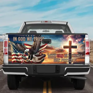 Jesus Christian with America Eagle Tailgate Wrap – Patriotic Faith Tailgate Wrap, America Eagle Tailgate Wrap, Patriotic Jesus Tailgate Wrap, Christian Eagle Tailgate Wrap, Jesus with Eagle Tailgate Wrap, America Flag Jesus Tailgate Wrap