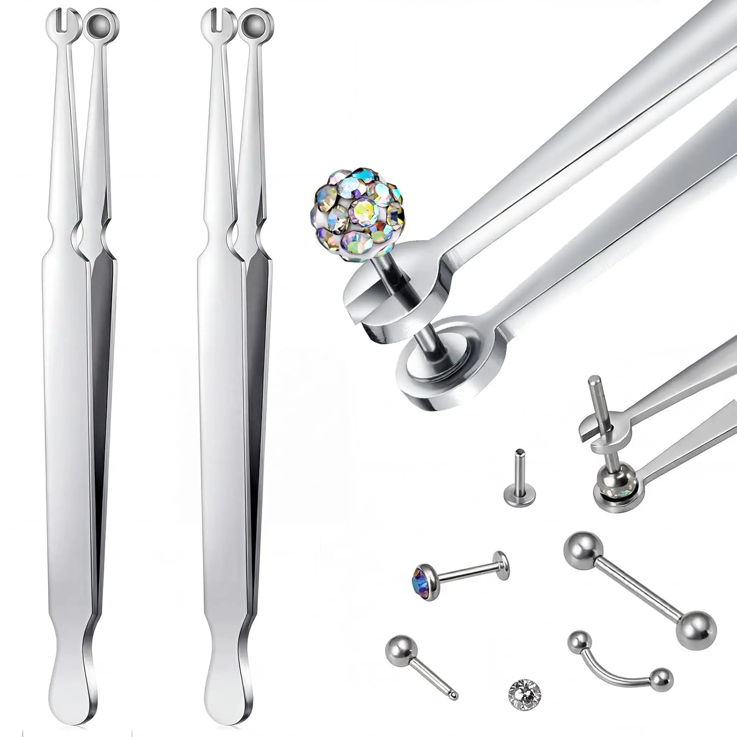 Multi-Purpose Piercing Clamp Tool, Piercing Removal Tool-Perfect to Change and Remove Cartilage, Lip and Nose Jewelry Remove Ball Back Earrings