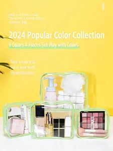 Transparent Travel Organizer Bag, Zipper Makeup Pouch, Thick PVC Airport Storage Bag, Wholesale Transparent Bags for Essentials