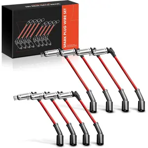 High Heat Spark Plug Ignition Wires Set of 8 Compatible with Chevrolet Chevy GMC Silverado Suburban Sierra Tahoe Yukon - V8 Engine