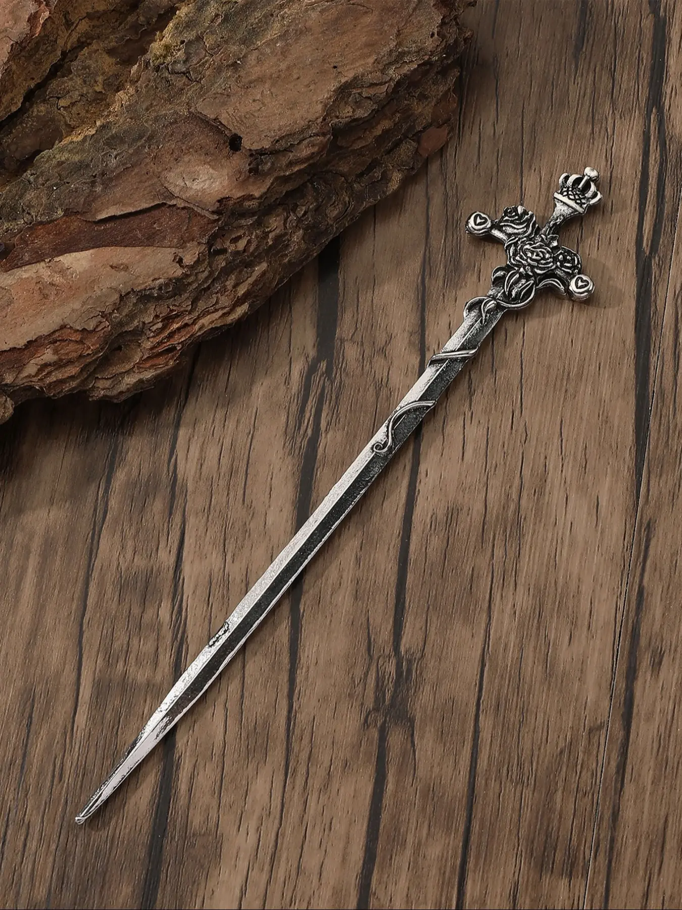 Vintage Viking Style Rose Crown Hair Stick, Fashionable Casual Hair Accessory, Nordic Norway Style, Party Gift for All Seasons
