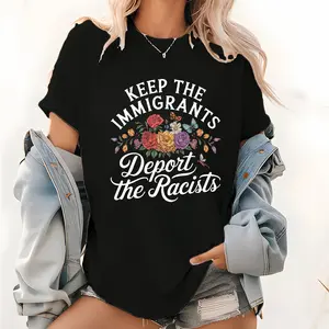 Keep the Immigrants Deport the Racists Shirt, Floral Butterflies Progressive Political Activism Shirt, Immigration Shirt, Activist Gift, For Women Men