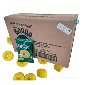 FIJI Bongo Chicken Puffs Snacks (Case Pack of 48 x 28g Bag) Chicken Flavoured Snack, Simply Delicious ... Fried Packed