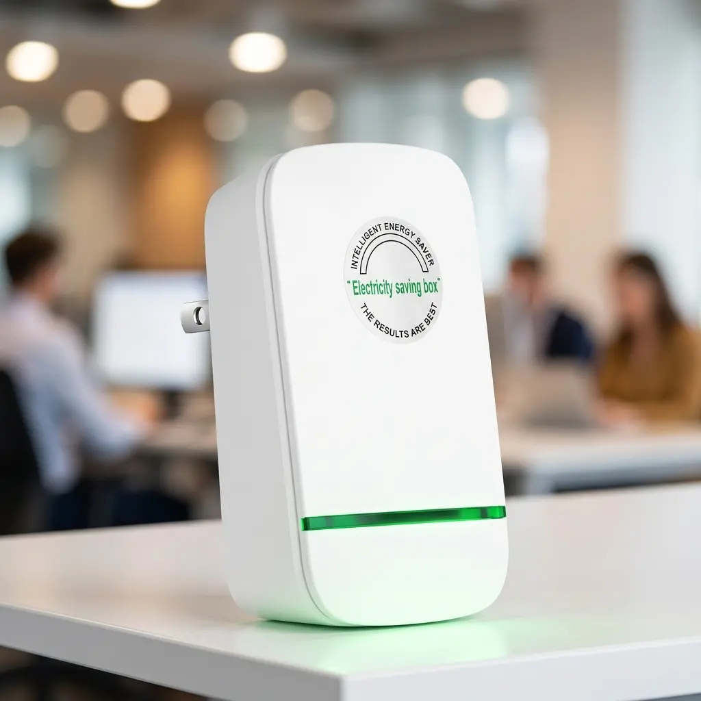Plug-in Intelligent Power Saver - Flame-Retardant Safe Housing Voltage Stabilizer with Leakage Protection, Surge Protector, Stability Boost, Power Factor Optimizer, Compact Waterproof ABS Plastic Easy-to-Use Energy Management Plug for Home, Office, Voltag