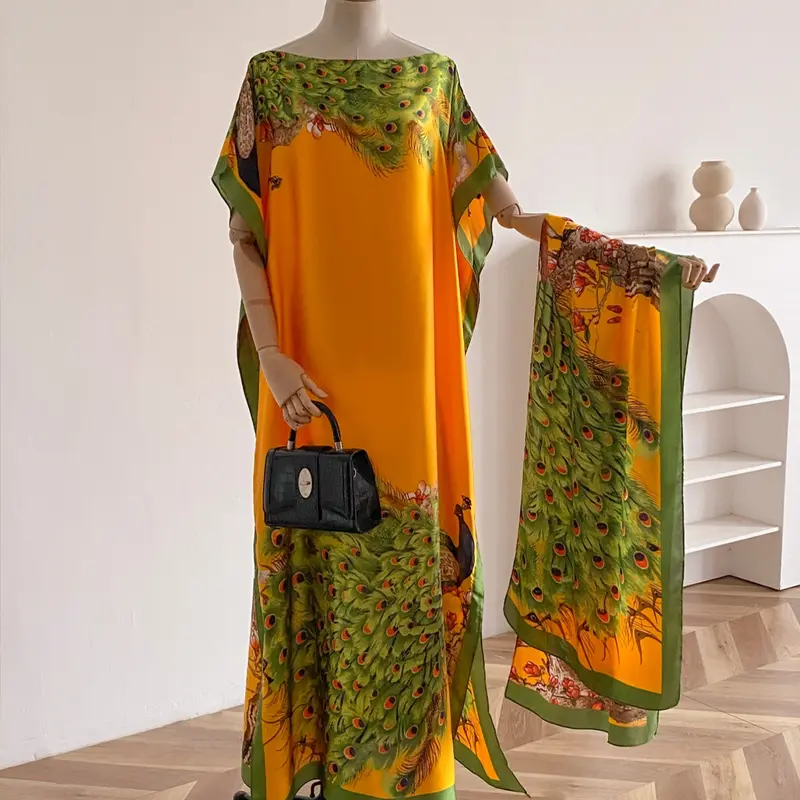 Women's Floral & Butterfly & Peacock Print Cape Shawl & Scarf Set, Elegant Casual Scarf & Cape Shawl Set for Beach Vacation, Fashion Accessories for Women, Casual Soft Scarf, All Season Shawl, Summer Shawl