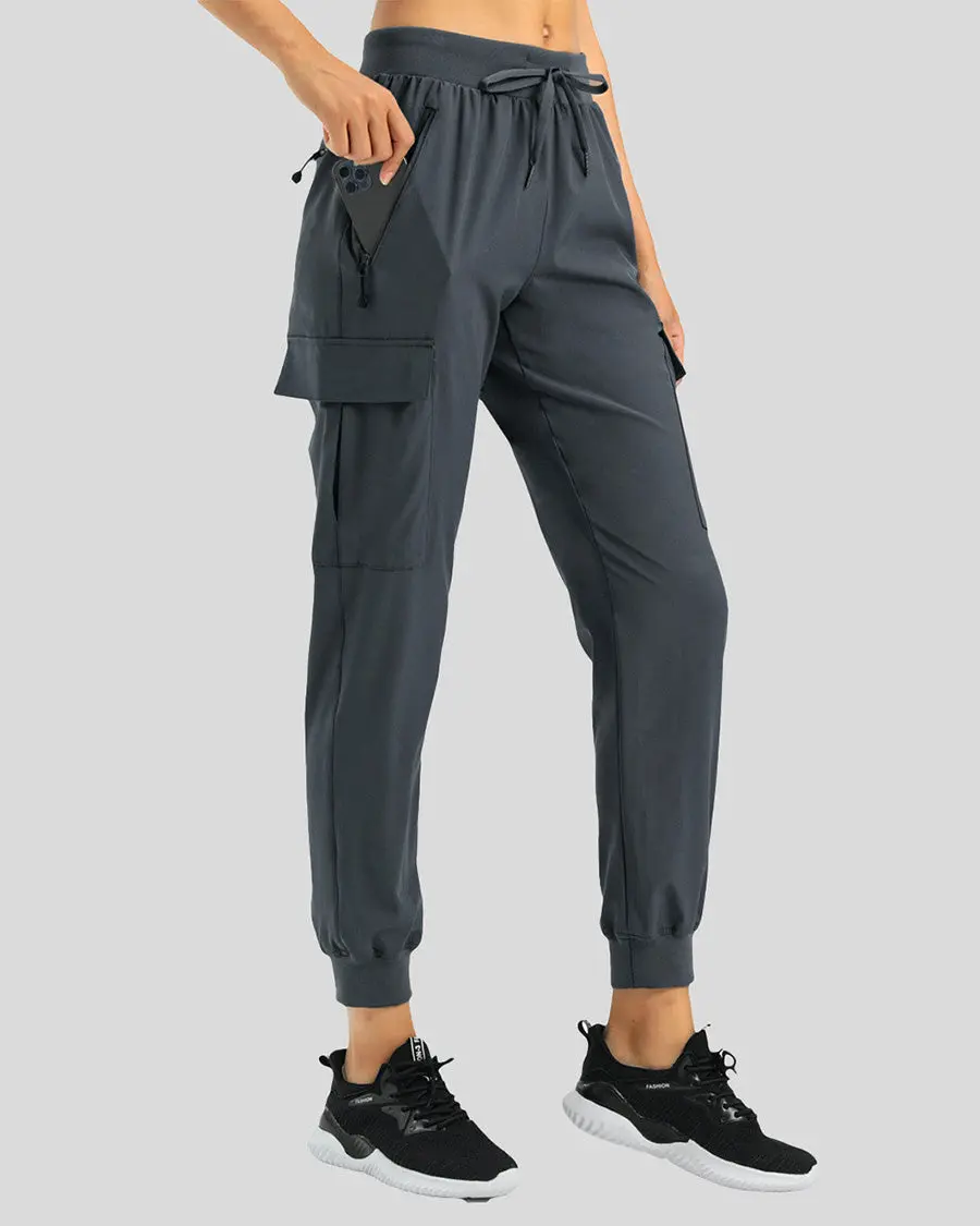 Women's Tapered Cargo Pants, Lightweight Stretchy Joggers for Hiking and Outdoor Activities with 5 Pockets, Lightweight Cargo Pants, Cargo Style