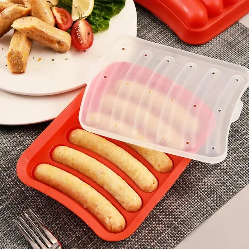 Silicone Sausage Maker Mold DIY Silicone Handmade Hamburger Hot Dog Mold Reusable Kitchen Accessories Gadget for Cake Baking Pie