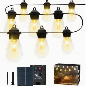 39FT LED Outdoor String Lights with 15 Shatterproof Edison Bulbs, IP66 Waterproof Patio Lights for Garden, Wedding, Christmas, Camping, Backyard, Gazebo And Party Decoration Warm White