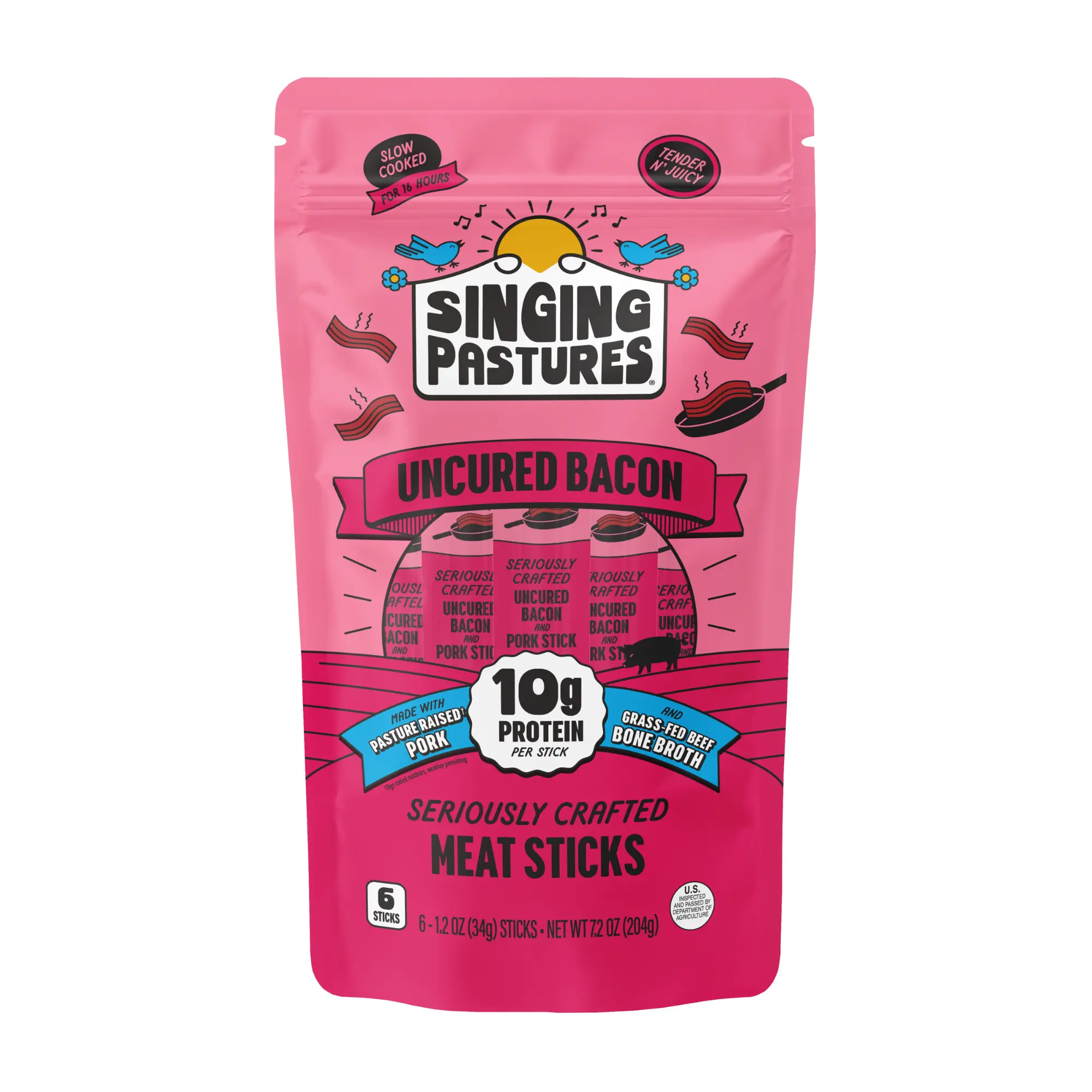 Meat Sticks - 10g Protein - Singing Pastures Original Pork Sticks
