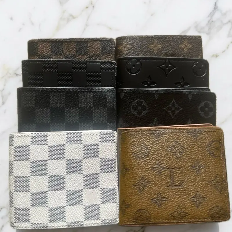 Modern Y2K Slim Wallet - Star and Checkered Styles Unisex Card Holder Compact Zip Around Closure Trendy Aesthetic Everyday Carry Wallet