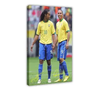 Football Ronaldinho And Ronaldo Nazario Canvas Poster Wall Art Decoration For Home Bedroom Office Living Dorm Room Decor Boys Girls Gift