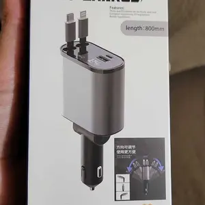 Product Review of 4-in-1 Retractable Car Charger, 100W USB-C Fast Adapter with Lightning Cable & Dual Ports for iPhone, iPad, AirPods, Samsung, Google Pixel from S**a P**l