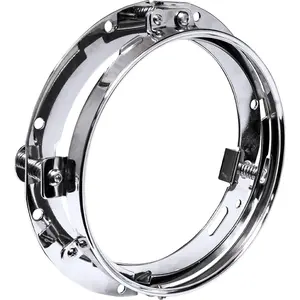 True Mods Chrome 7 Inch Round Headlight Ring Mounting Bracket Compatible with Harley Davidson Road King Electra Glide Ultra Classic Limited Heritage Softail Fat Boy Tri Street Glide Headlight Mount