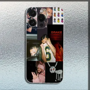 Drake Vintage Portrait Phone Case, Iconic Concert Moment Protective Shell for iPhone 17 16,15,14,13,12,11 Plus,Pro,Max,Transparent Soft Cover