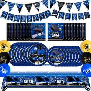 Blue Graduation Party Supplies Complete Set for 16 Guests