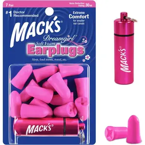 Mack’s Dreamgirl Soft Foam Earplugs, 7 Pair with Travel Case - Small Ear Plugs for Sleeping, Snoring, Studying, Loud Events, Traveling and Concerts