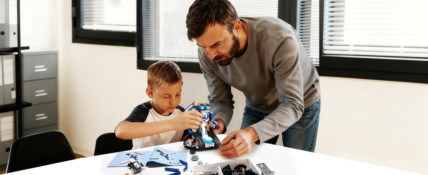 Apitor STEM Robot Toy 6-in-1 Robot Building Kit, suitable for boys aged 8-12, APP remote control STEM coding toy, educational robot gift, suitable for children aged 6-15. Birthday gifts, parent-child activities