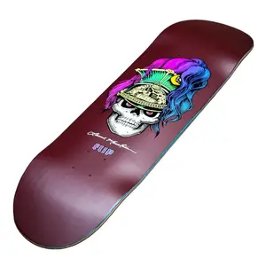 Lance Mountain BRIGADIER Green 8.6" Popsicle Shape Skateboard with Brite Neon 80’s Fluorescent Inks and Satin Finish, Compact Size 32.4" x 8.6"