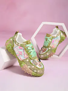 Women's Rhinestone Thick Sole Sports Shoes, Thick Soled Sneakers, Colorblock Comfortable Anti-Slip, All Season Daily Wear, Low Top Medium Width, Stylish Sneaker, Lifestyle Colorblock Sneakers
