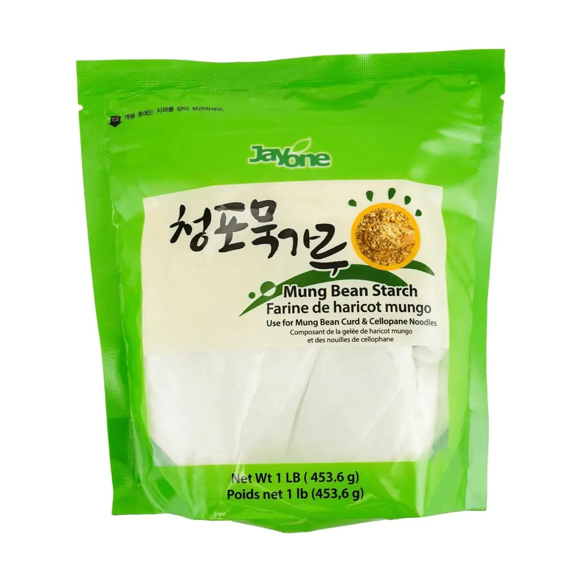 JAYONE Korean Mung Bean Starch Powder 1lb (453.6g) - Authentic Ingredient for Cooking & Baking