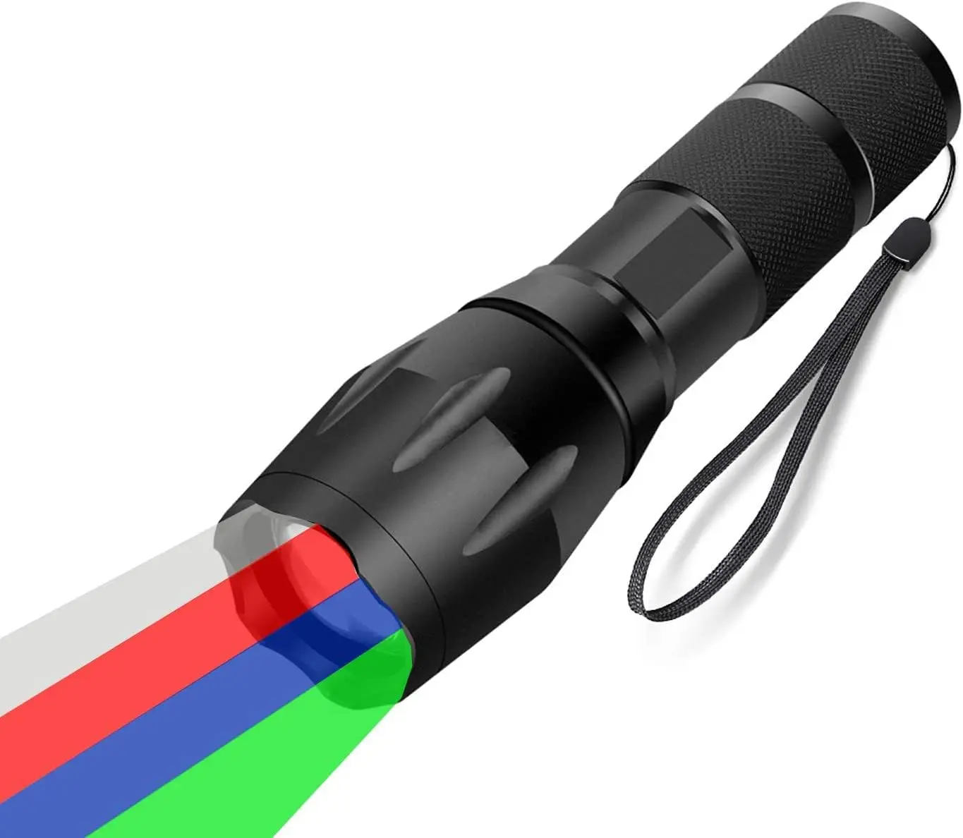 4 in 1 Multicolor Red Green Blue White Flashlight, Single Mode White Red Green Blue Light Flashlight, RGBW Light for Outdoor Activities