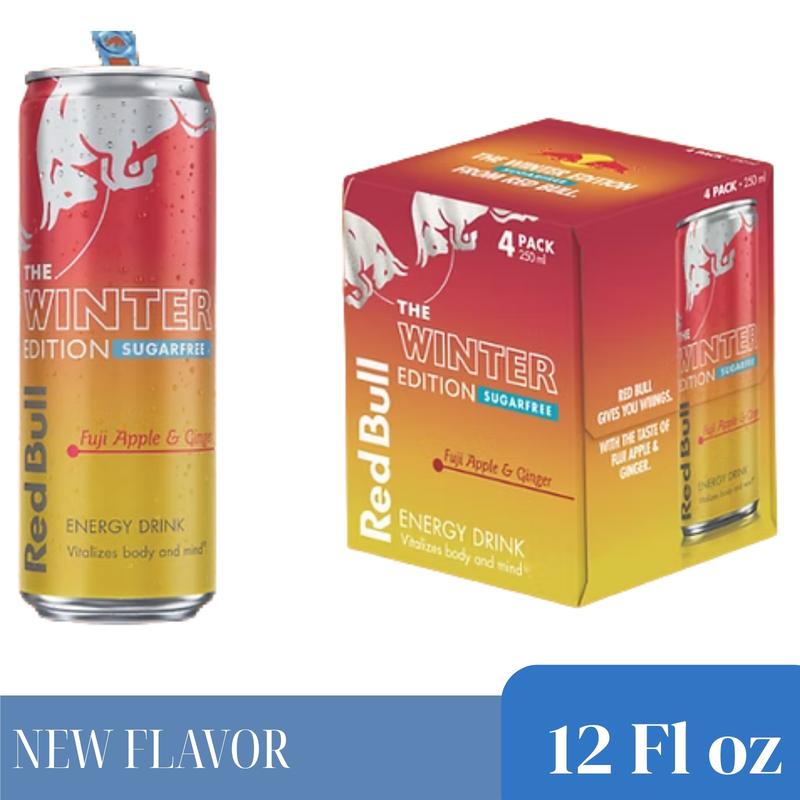 Red Bull Winter Edition Fuji Apple-Ginger Sugar Free 4 Pack 12 Fl Oz ...