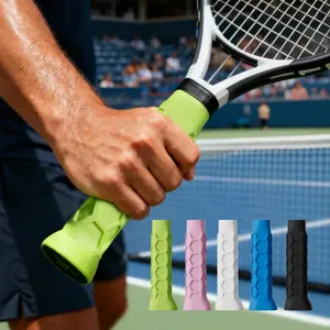 Peak racket high elastic silicone racket grip cover hexagonal honeycomb silicone handle protective cover universal le
