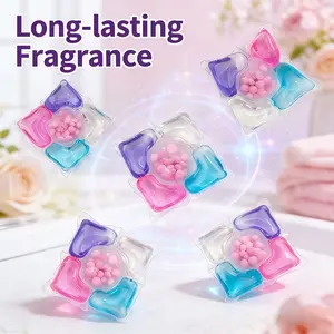 5D Laundry Liquid Capsules, 420g/bucket 30/50/packets, Concentrated Liquid Detergent, Deep Cleaning & Stain Removal, Long-Lasting Scent
