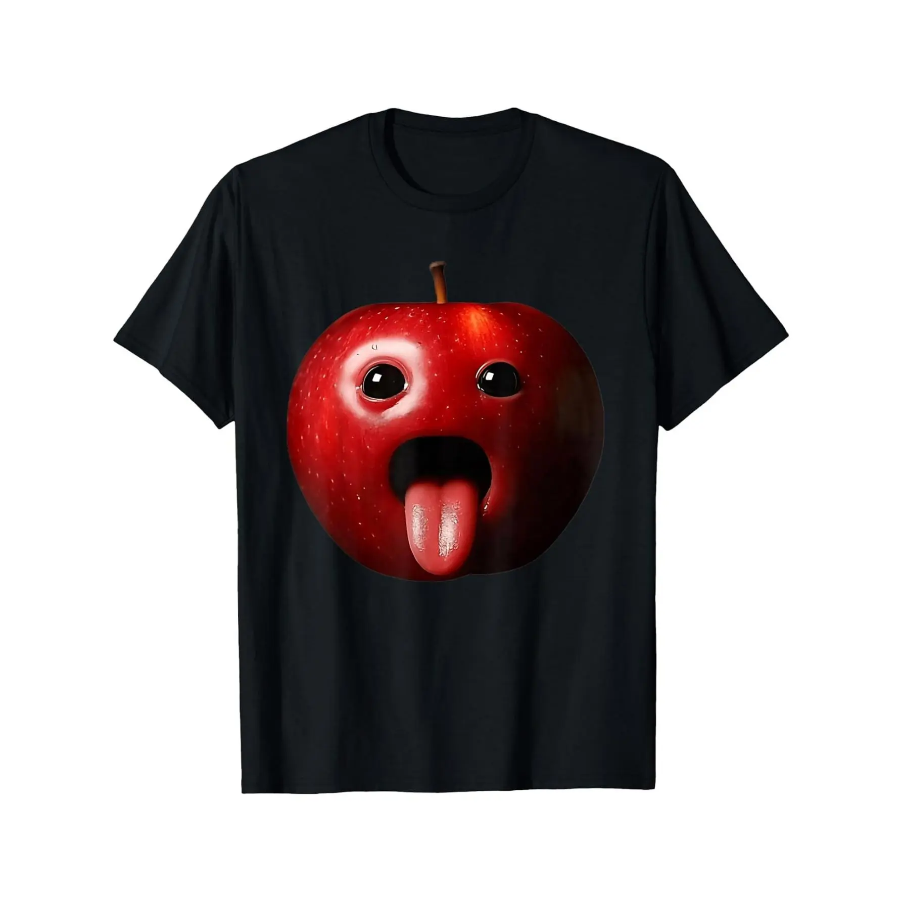 Funny Silly AI Apple Gen Z Meme Brainrot Humor Fruit Lovers T-Shirt Cotton Clothing