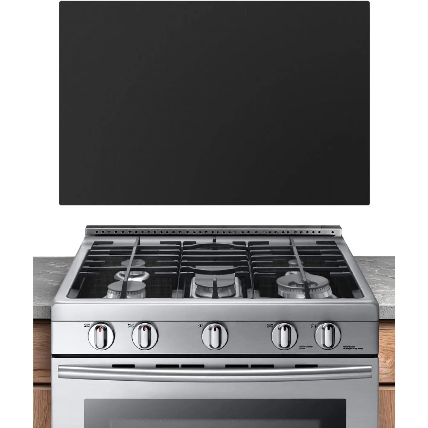 DIY Cut-to-Fit Gas Stove Burner Liners, Reusable PTFE Non-Stick Range Protectors, Washable Universal Kitchen Mat, 24.4x16.3 in