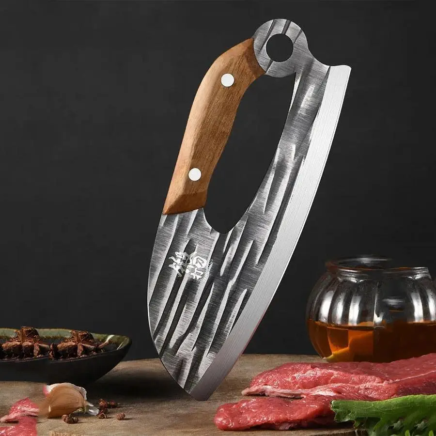 Stainless Steel Forged Meat Cutting Knife, 1 Count Fast Fish Cutting Knife, Multipurpose Cutting Knife for Kitchen & Camping Use