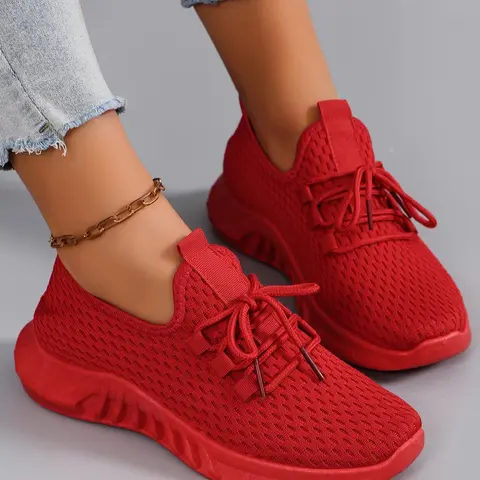 Women's Fashionable Lace Up Minimalist Sneakers, Casual Comfortable Breathable Lightweight Sports Shoes, Female All-match Low Top Shoes for Daily Wear, Trendy Walking Sneaker