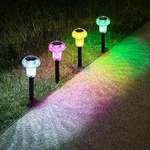 Solar Pathway Lights Outdoor 4 count, LED Driveway Light Solar , Garden Decor, Mushroom SolarLights Outdoor  for Outside Yard, Sidewalk, Lawn, Patio, Landscape, Easter, Christmas
