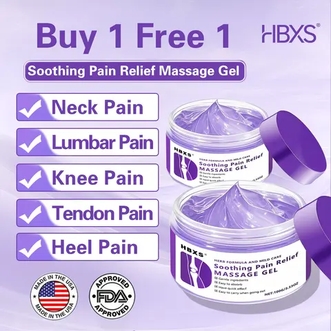 HBXS Purple Therapeutic Body Massage Gel-Oil, Joint & Muscle Pain Relief for Severe Knee Arthritis, Shoulder & Neck Care, No Irritating Fragrance, Multi-Pack Option